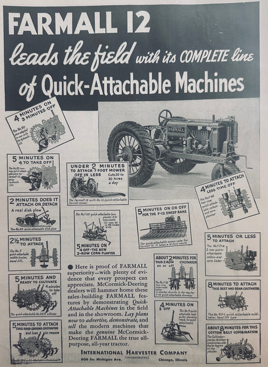 1936 Farmall 12 - International Harvester - Leads the Field N481