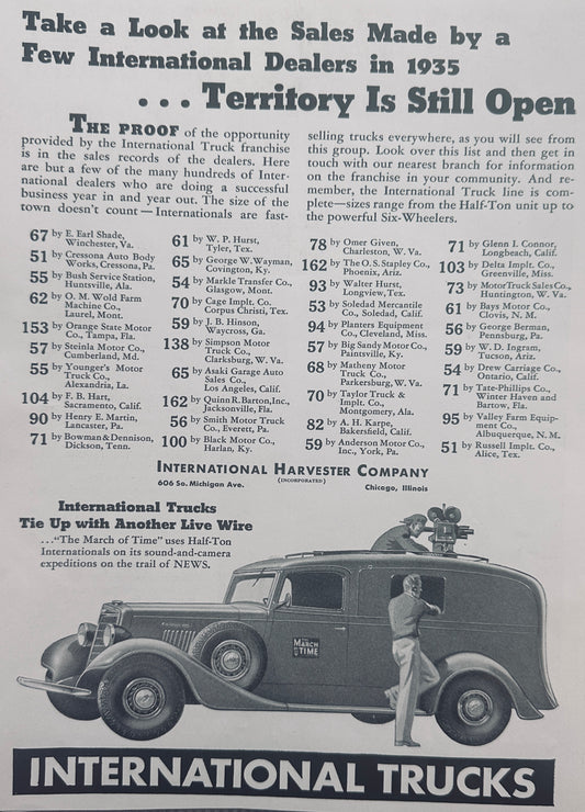 1936 International Trucks - Franchise Territory Still Available N482