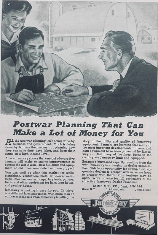 1944 Jamesway Mfg Co - Post War Planning - Elmira, Ft. Atkinson, Oakland N502