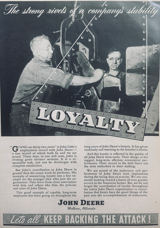 1944 John Deere Moline, Il - John Little - Elevator Production Riveter N543