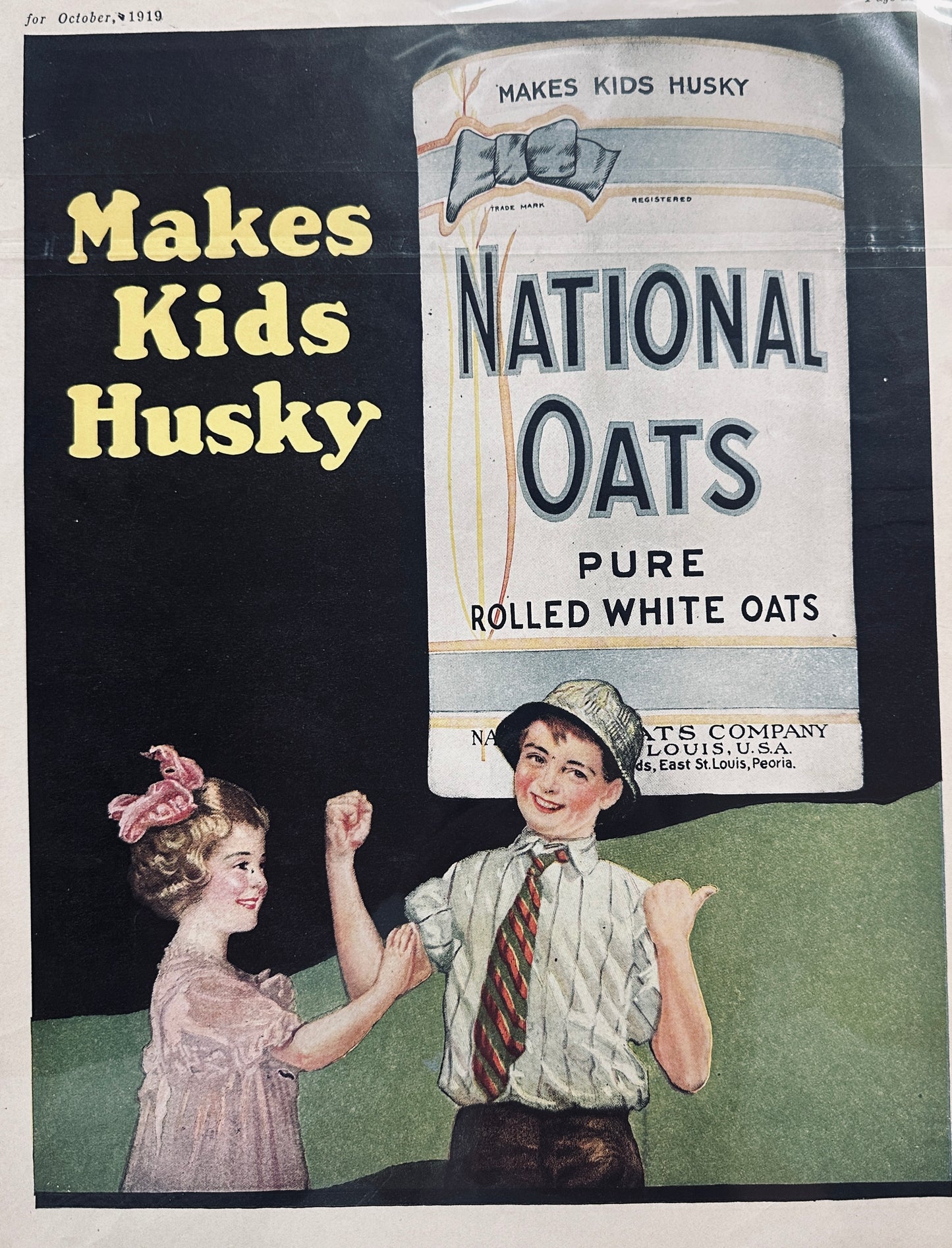 Masterpiece Ad of Yesteryear - National Oats Cereal - 1919 - #645
