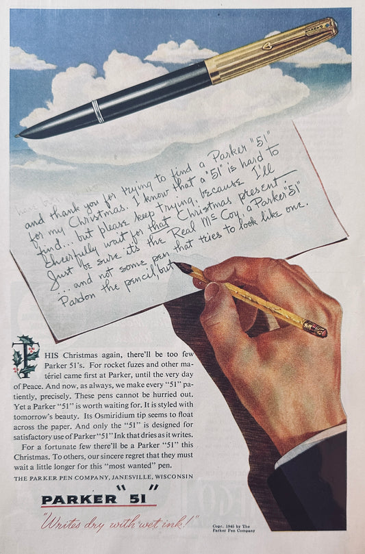 1945 Parker "51" For Christmas If You Please - Very Scarce this Year N767