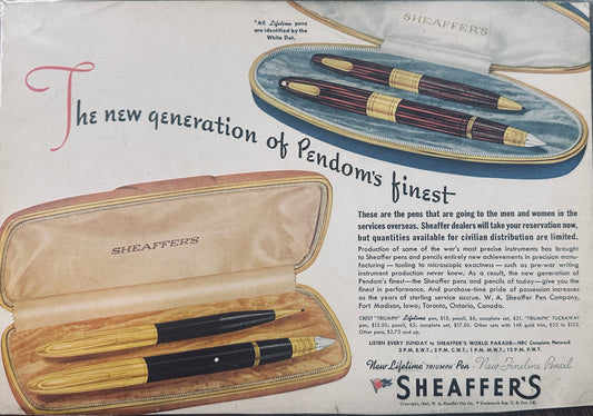 1945 Sheaffer's New Generation of Pendom's finest WWII Era N845
