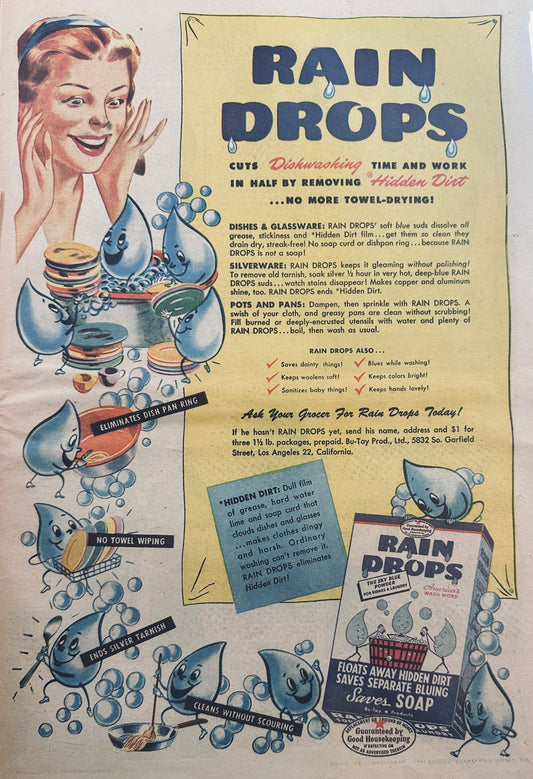 1946 Masterpiece Ad of Yesteryear - #660 - Rain Drops Water Softener