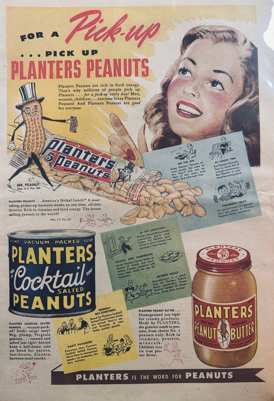 1947 Planters Peanut Butter - Masterpiece Ad of Yesteryear #664