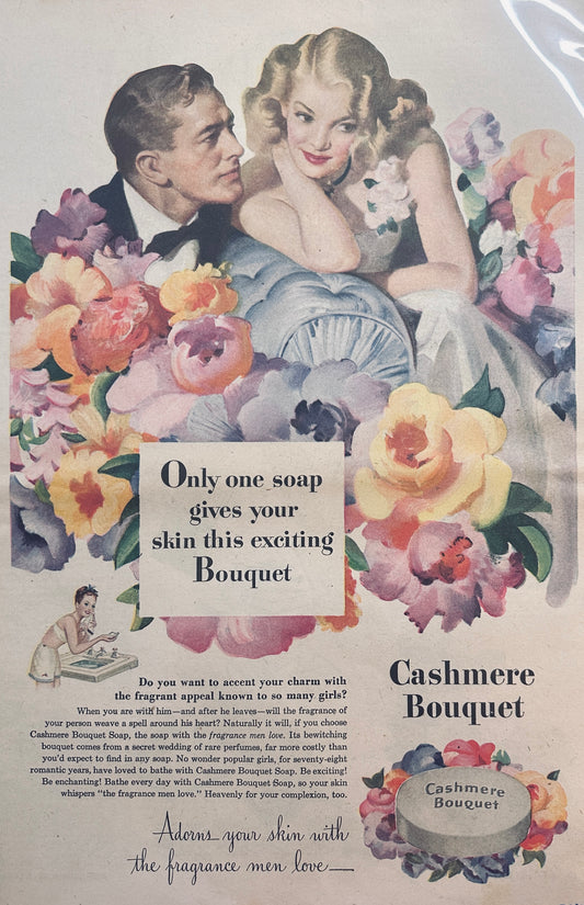 1947 Cashmere Bouquet Scented Bath Soap Vintage Ad - #666