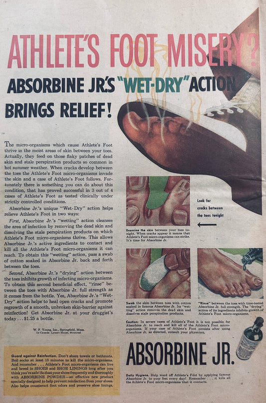 1949 Masterpiece Ad of Yesteryear #681 & #739 Absorbine Jr's Itch Relief