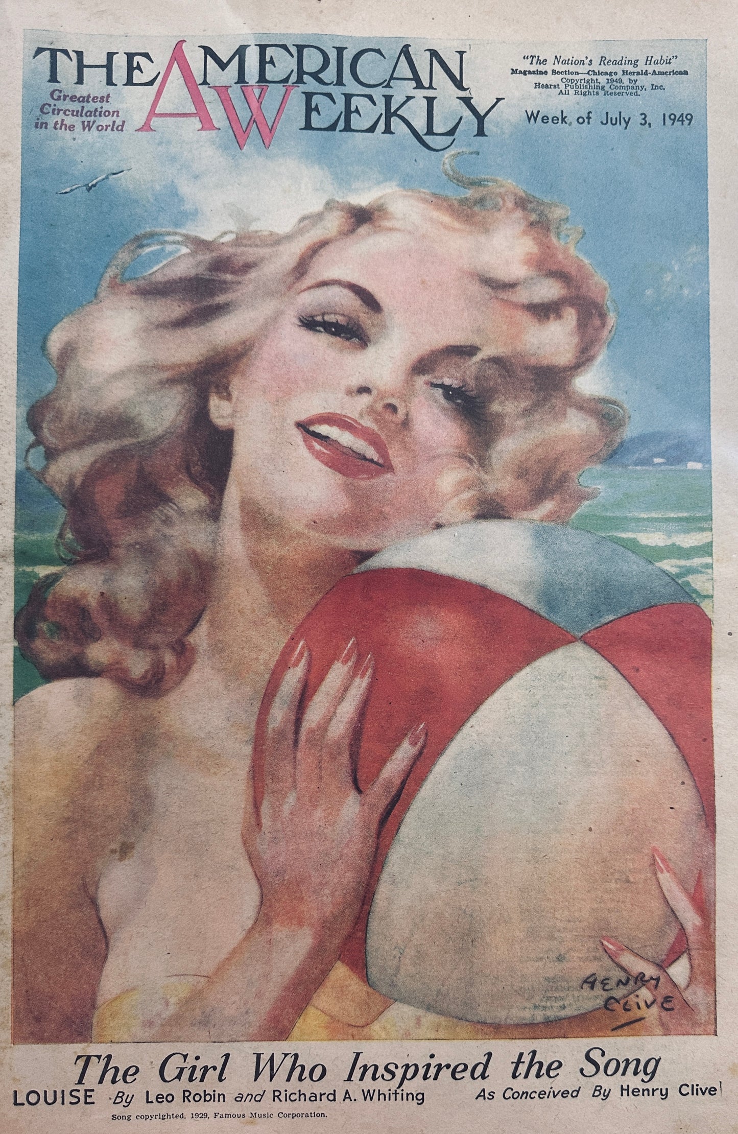 1949 Pinup Girl #682 Inspired the 1929 Song Louise Magazine Cover And Art
