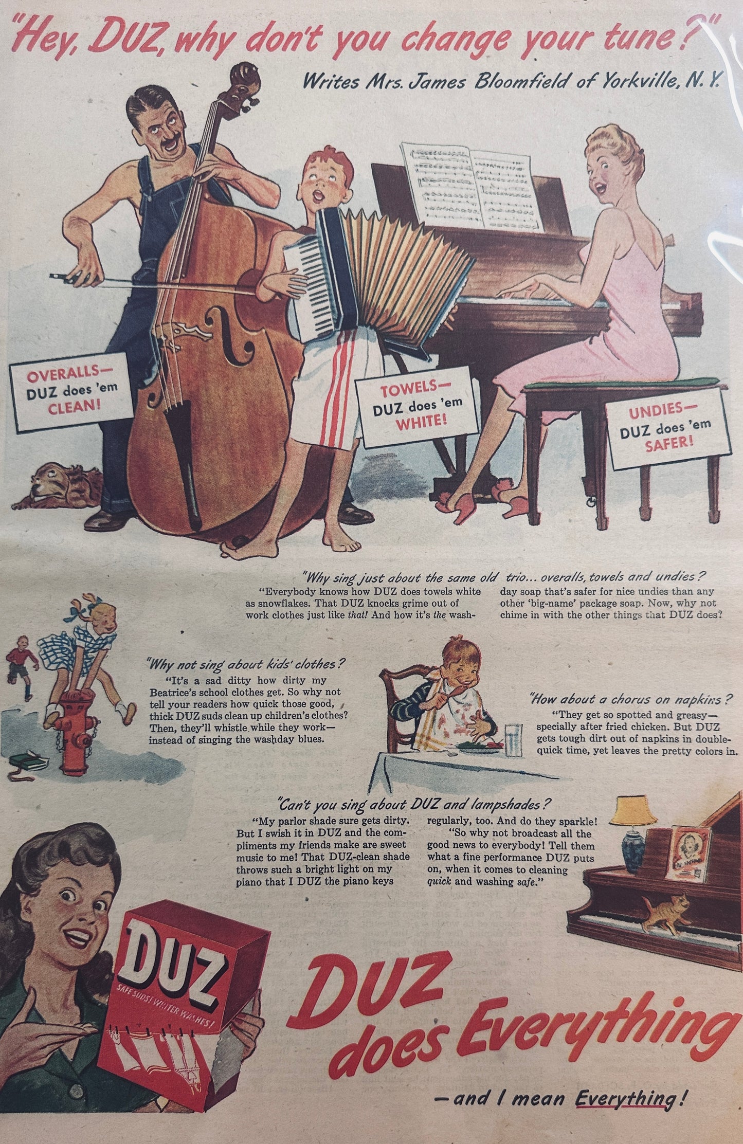1947 #686 Duz Laundry Detergent Masterpiece Ad 1947