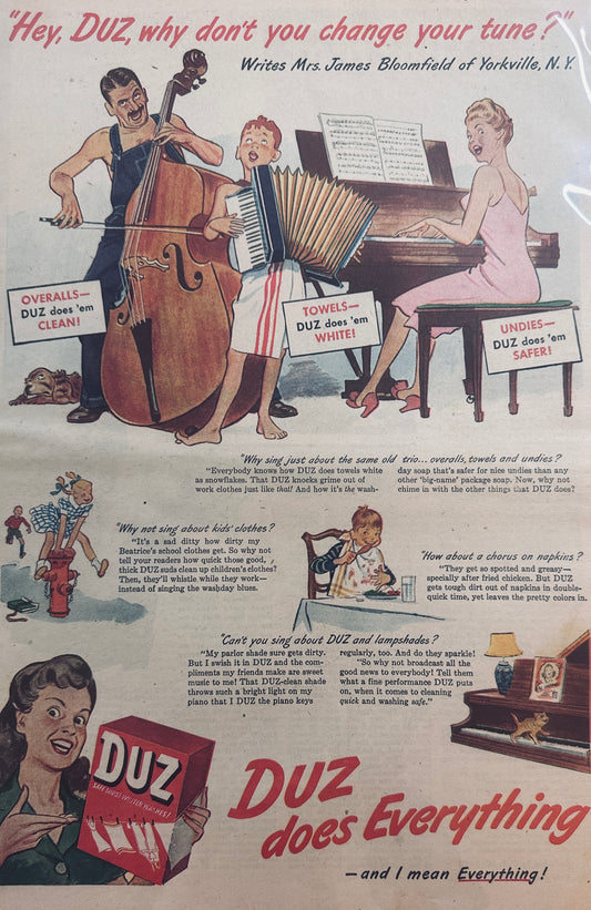 1947 #686 Duz Laundry Detergent Masterpiece Ad 1947