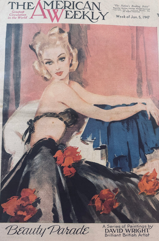 1947 David Wright Art Series - Beauty Parade American Weekly Cover Art #699