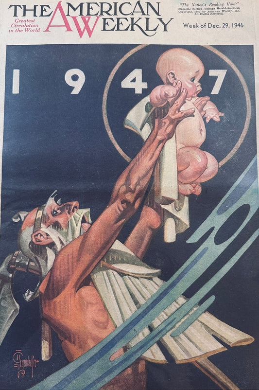 1946 Masterpiece Ad of Yesteryear #700 New Year's Eve & Baby New Year