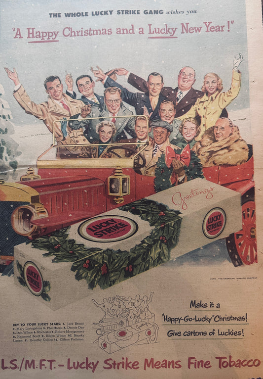 1950 Masterpiece Ad #710 Jack Benny & Cast for Lucky Strike Cigarettes