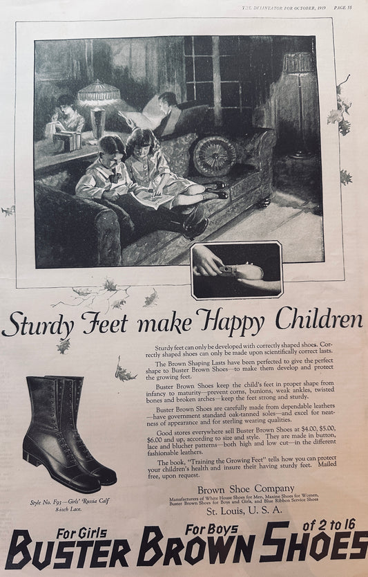 1919 Buster Brown Shoes for Children #728 Girls  & Boys  St. Louis