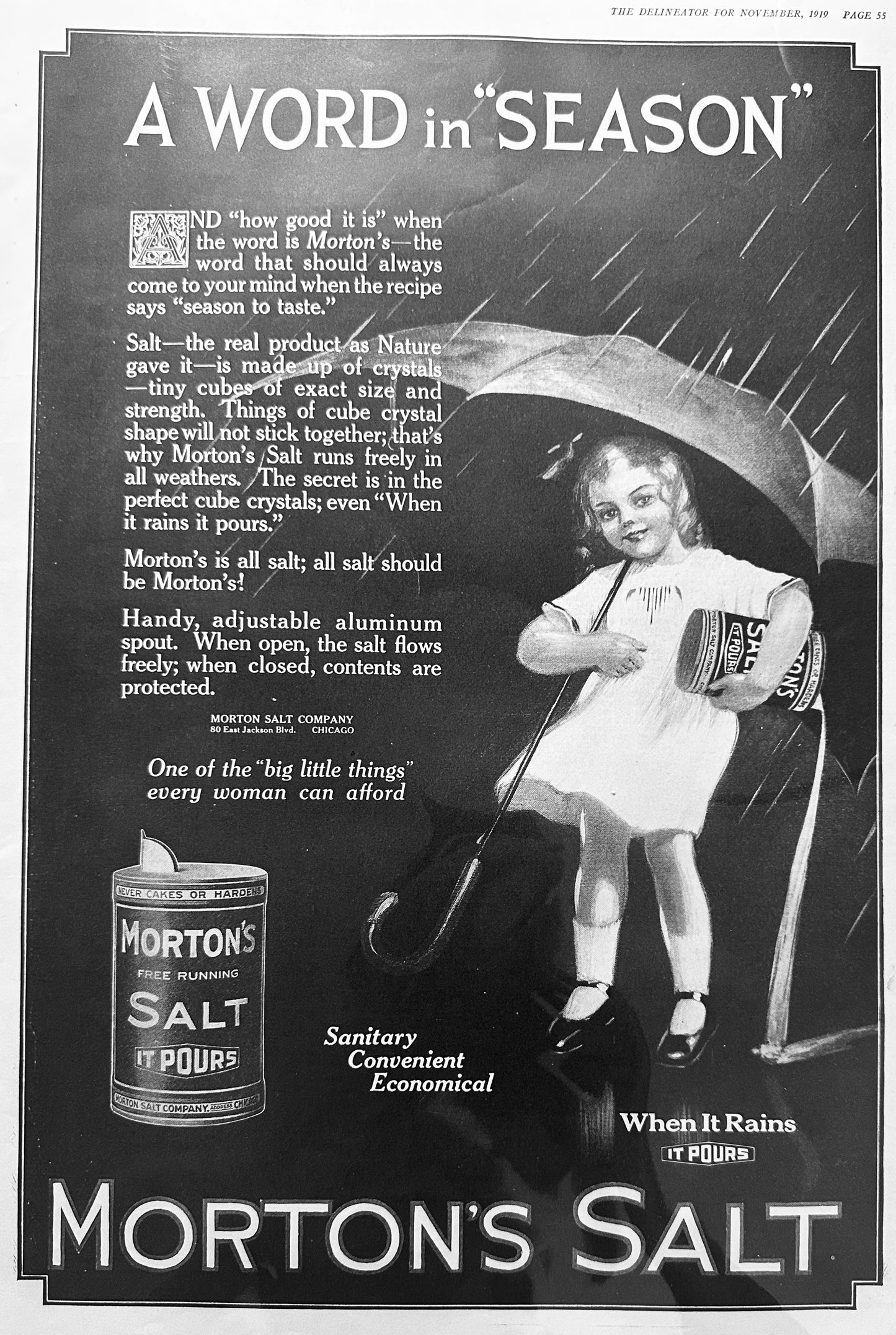 Masterpiece Ad of Yesteryear #733 - Morton's Salt - 1919