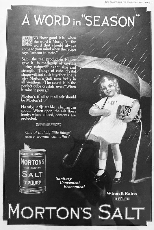 Masterpiece Ad of Yesteryear #733 - Morton's Salt - 1919