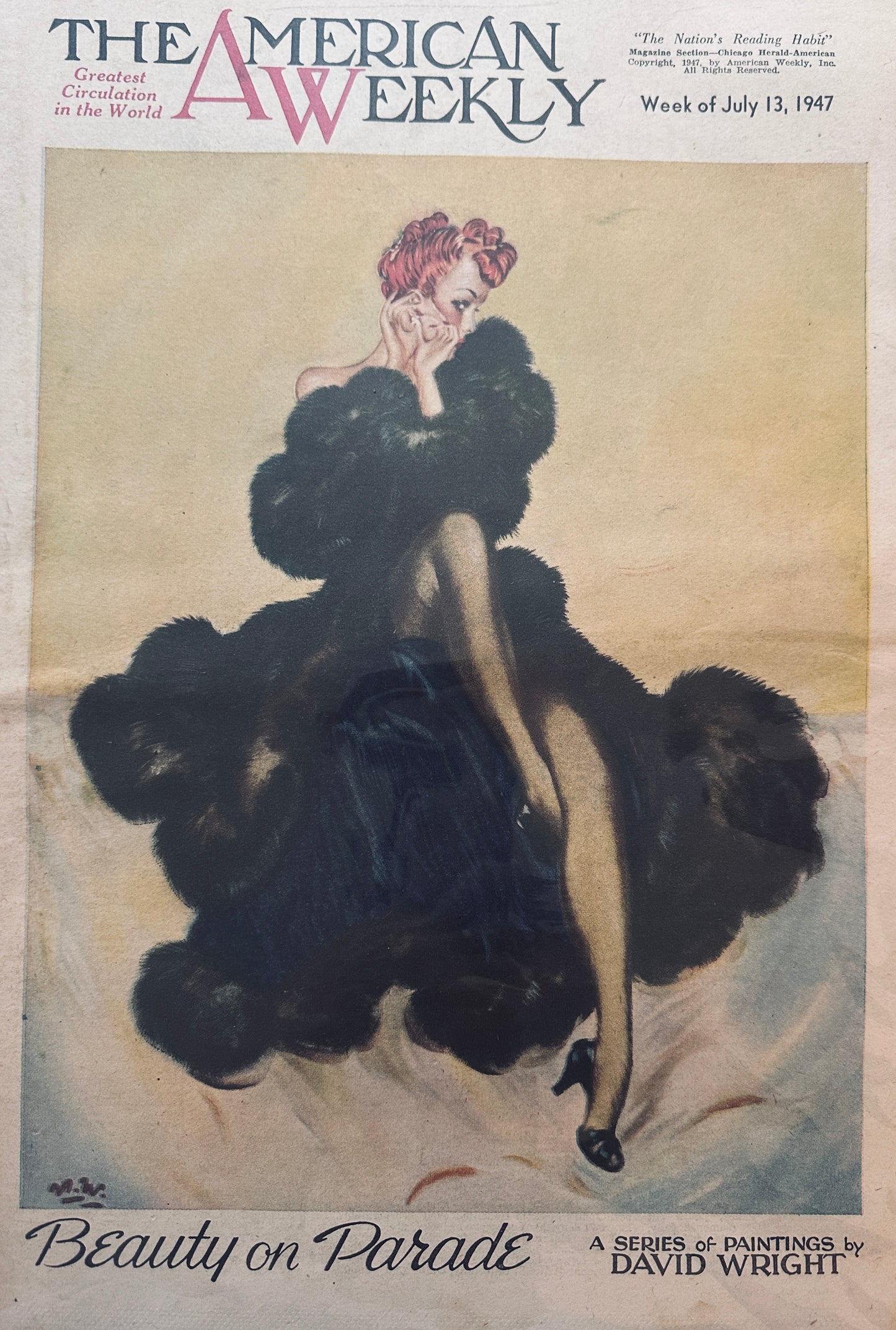 1947 Masterpiece Ad of Yesteryear - Beauty on Parade - David Wright #737