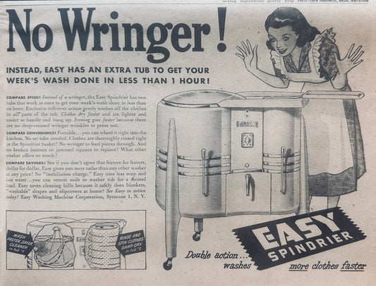 1948 Easy Spindrier Washing Machine - Unique Brand and Innovation N310