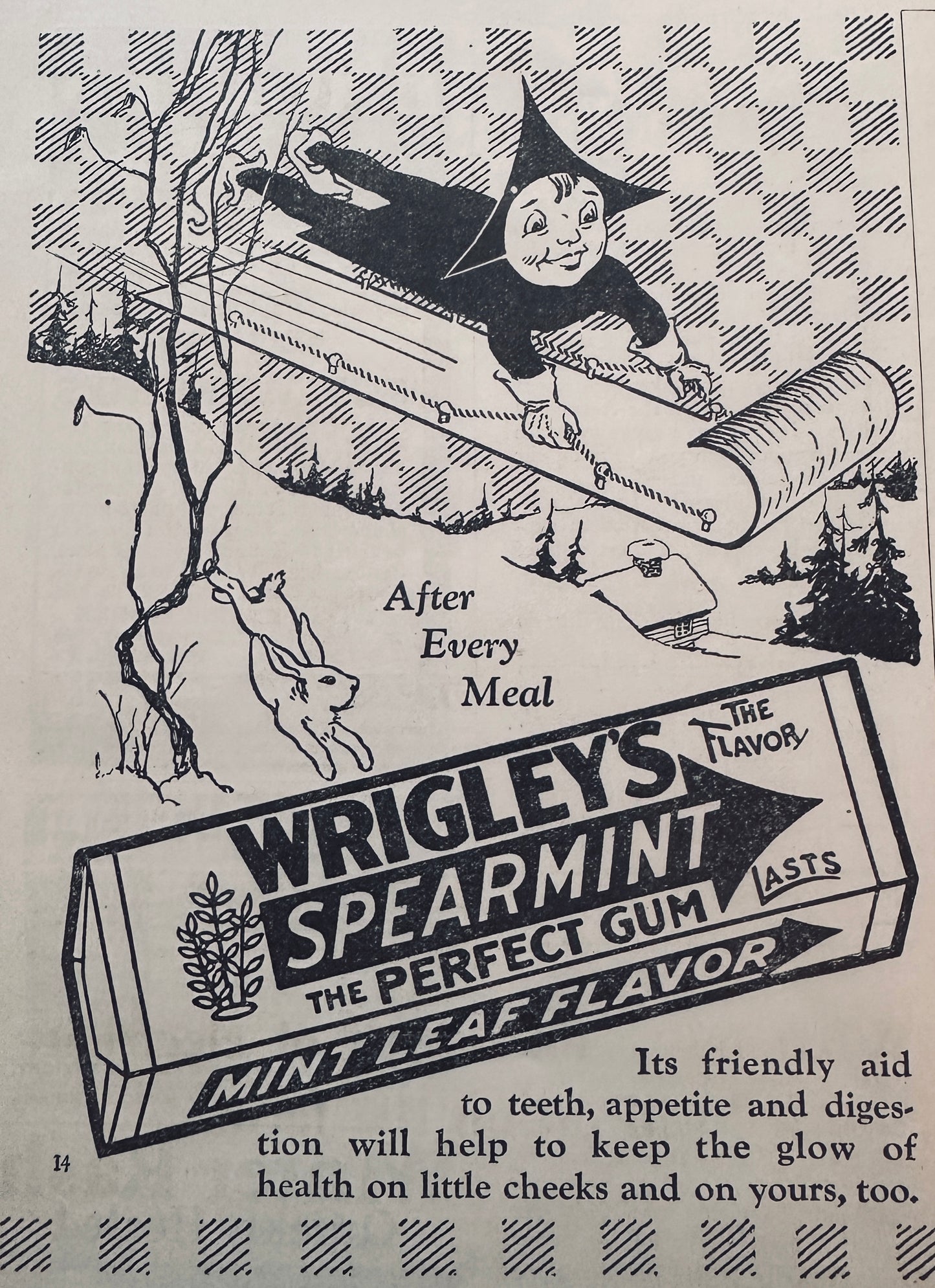 1928 Lot of (3) Wrigley's Spearmint Gum Vintage Ads N955