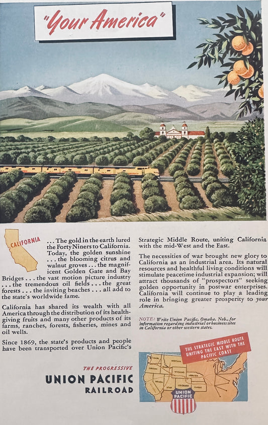 1945 Lot of (5) Union Pacific Your America Ad Series N911