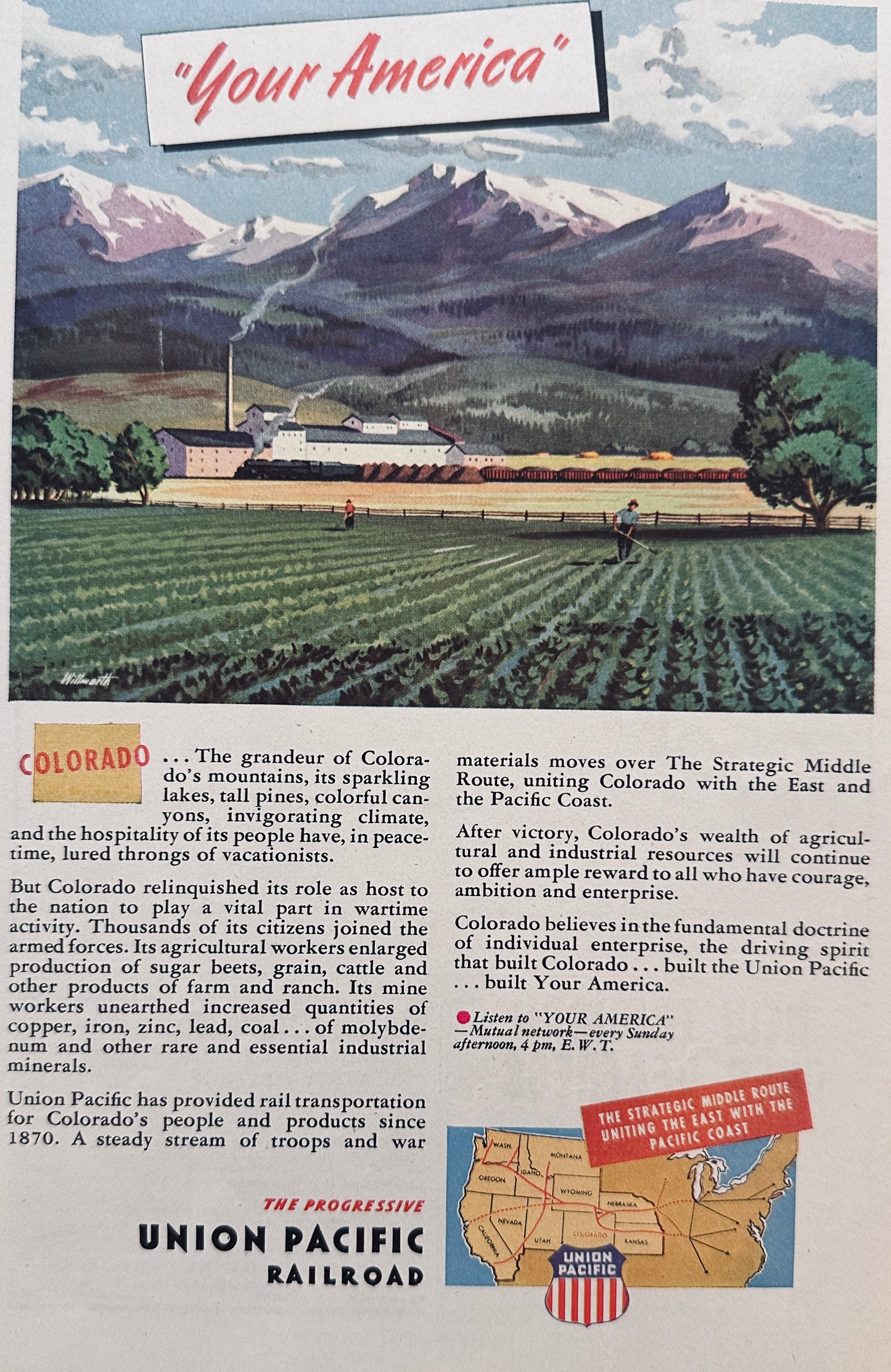 1945 Lot of (5) Union Pacific Your America Ad Series N911