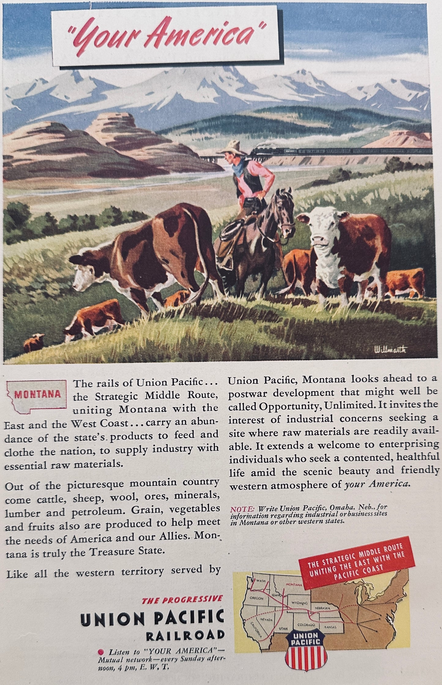 1945 Lot of (5) Union Pacific Your America Ad Series N911