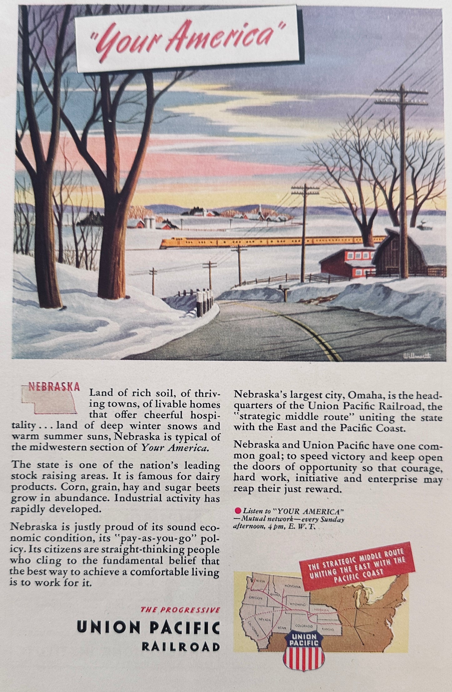1945 Lot of (5) Union Pacific Your America Ad Series N911