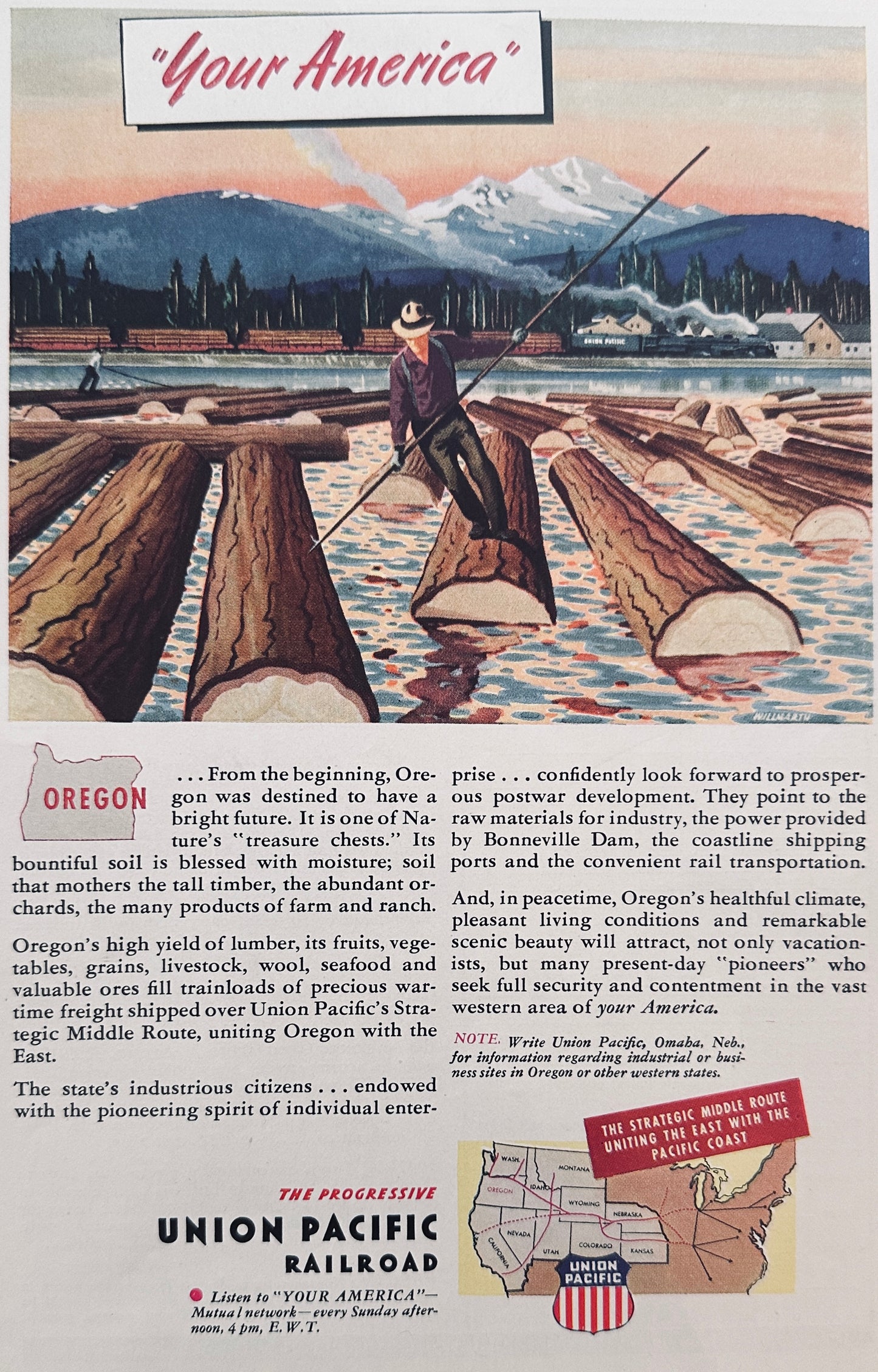 1945 Lot of (5) Union Pacific Your America Ad Series N911