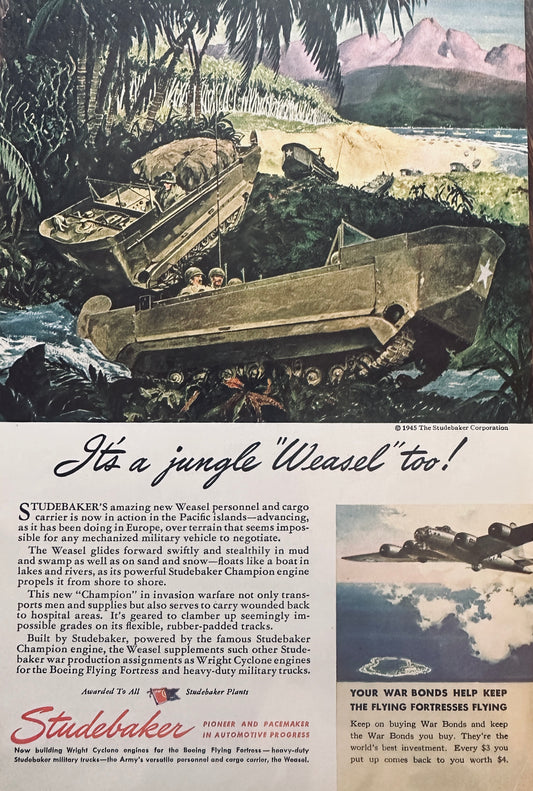 1945 Lot of (4) Studebaker Military Products - Weasel Sea/Land Vehicle A284