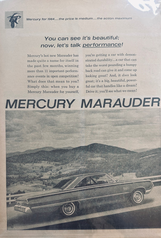 1964 Mercury Marauder Masterpiece Ad #751 Dated 1963