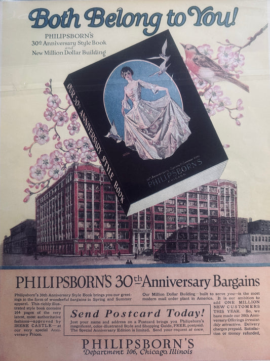 1920 Masterpiece Ad of Yesteryear - Philipsborn's Department Store - Chicago, IL #758