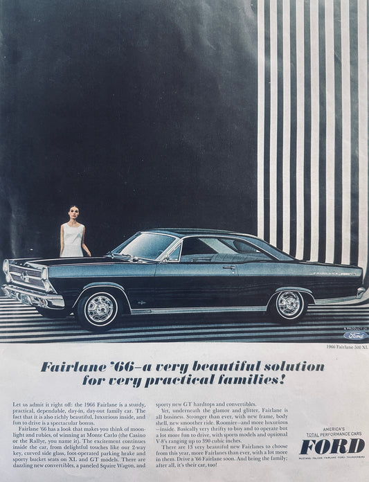 1966 Ford Fairlane & 7-UP Soda - Masterpiece Ads of Yesteryear #764