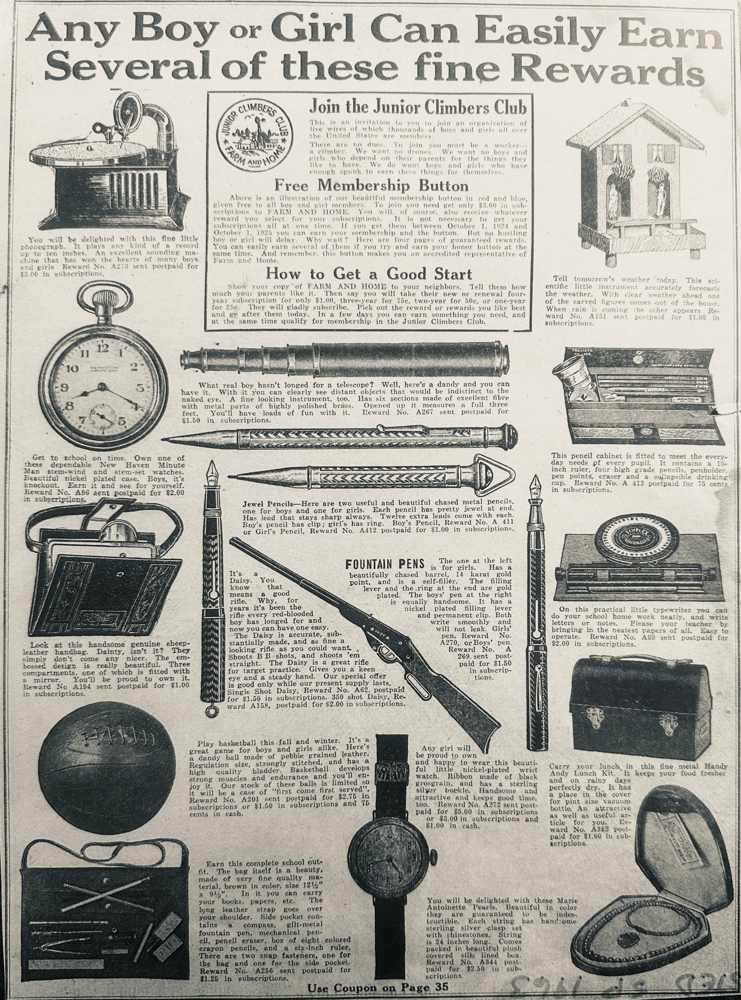1924 Masterpiece Ad of Yesteryear - Giveaway Promotional Items #766