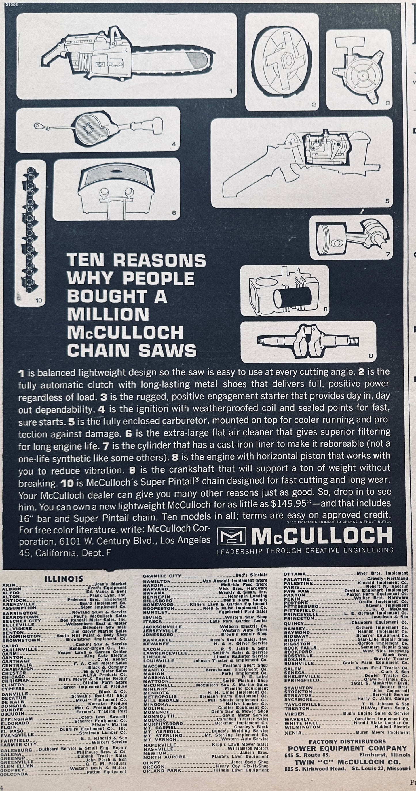 1962 McCulloch Chain Saws 10 Reasons People Bought Them #789