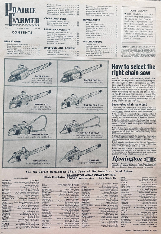 1962 Remington Chain Saw Line, Selection Guidance & Dealerships #802