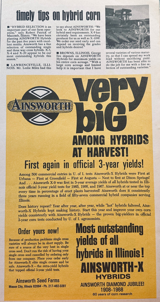 1968 AINSWORTH-X Hybrids - Diamond Jubilee 1908-1968 #809