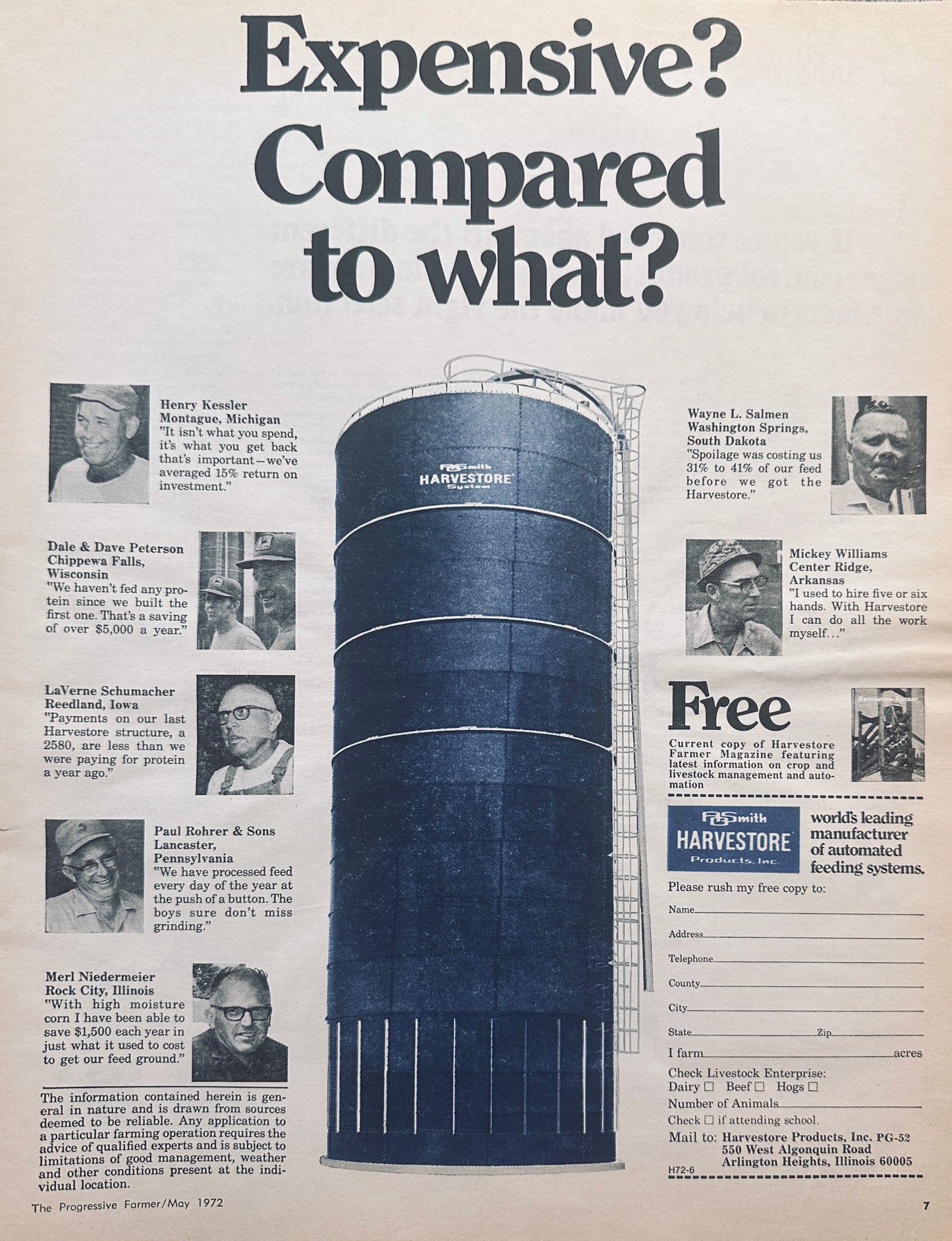 1959 & 1972 Harvestore Iconic Blue Silo Vintage Ads (2) #831