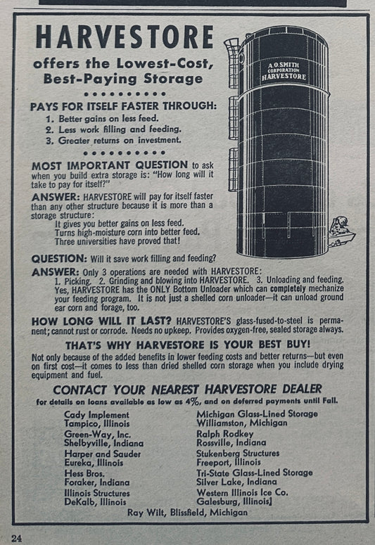 1959 & 1972 Harvestore Iconic Blue Silo Vintage Ads (2) #831