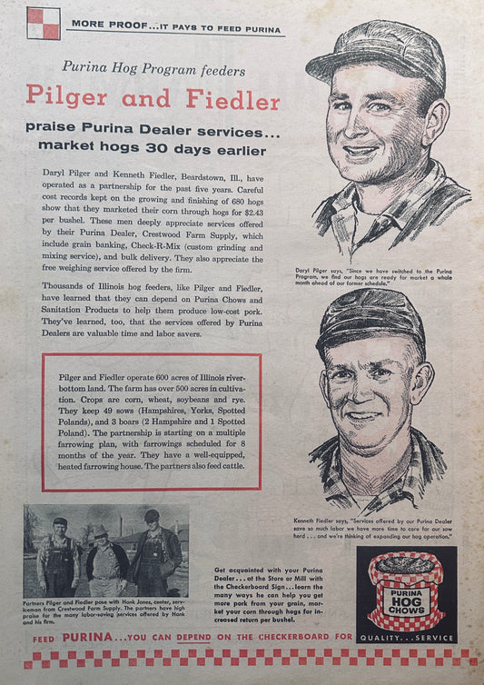 1959 Purina Hog Chows - #834 Pilger & Fielder Beardstown, IL