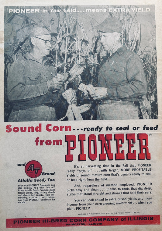 1961 Pioneer Corn and Alfalfa Seed Vintage Ad #846 Princeton IL