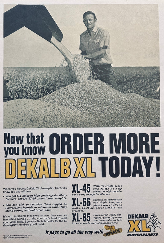 1968 Dekalb XL Hybrids 45, 66 & 85 Order More Today #856 Vintage Ad