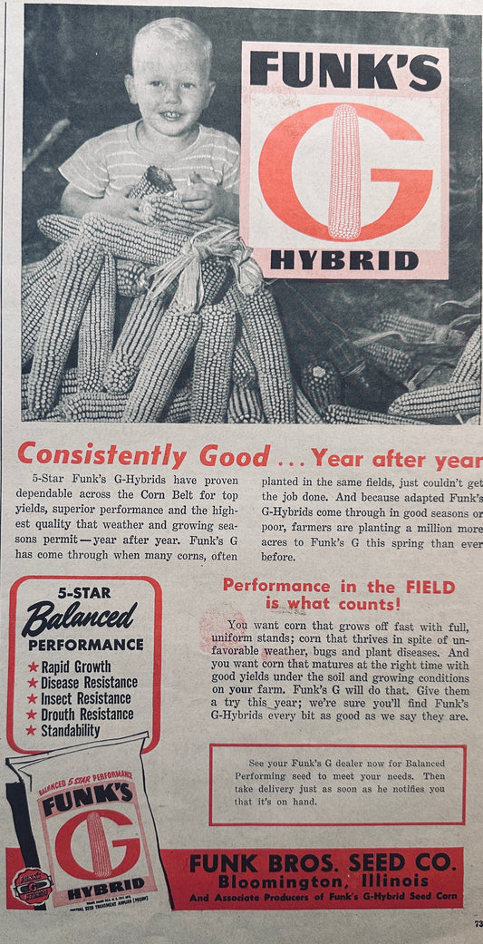 1954 Funks G Hybrid Vintage Ad #858 Bloomington, IL