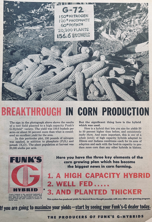 1962 Funk's G Hybrid G-72 Breakthrough In Corn Production #863