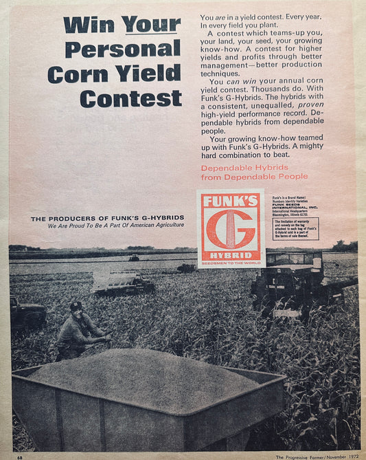 1972 Funk's G Hybrid Win Your Personal Yield Contest #869