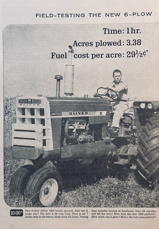 1961 New 6 Plow Oliver 1800 Tractor Vintage Ad #897