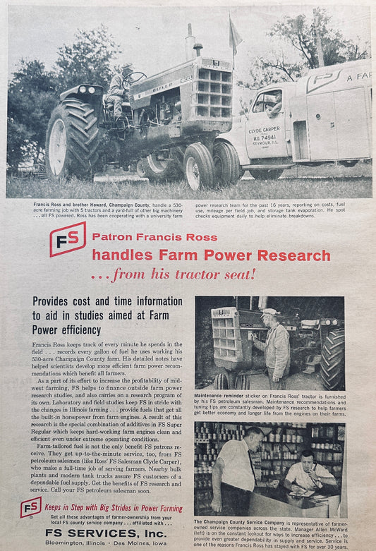 1962 Oliver 1800 Francis Ross Champaign Cty IL & Clyde Carper FS Salesman #898