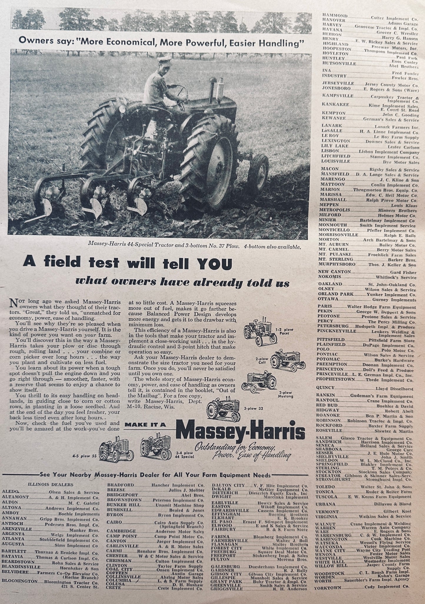 1959 Massey-Harris 6 Models Depicted - Field Test Today #908