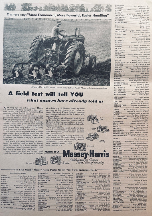 1959 Massey-Harris 6 Models Depicted - Field Test Today #908