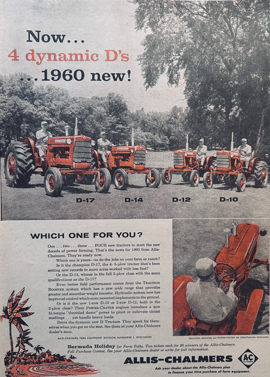 1959 Vintage Ad #932 Allis-Chalmers D-Series for 1960 4 Models Shown
