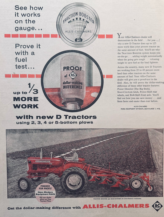 1961 Allis-Chalmers D17 with Traction Booster Vintage AD #936